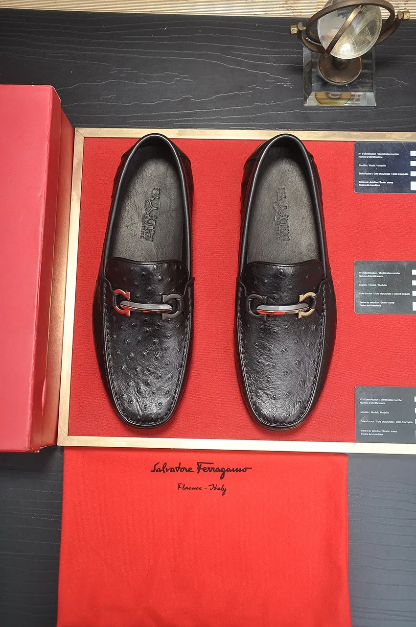 Men's shoes 💰500💶[Ferragamo/Ferragamo] The latest model in the counter. Original imported open-sided high-quality cowhide hand-woven + imported 🐂 cowhide + original luxury metal buckle + original combination outsole. Comparison without pressure 38--44🎉